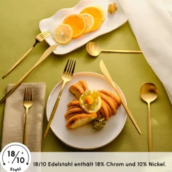 Karaca Orion Mattgold 30-teiliges Besteckset für 6 Personen Matt Gold Discount