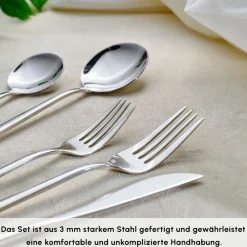 Karaca Orion Platin 12-Personen 84-Teiliges Besteckset Sılver Online