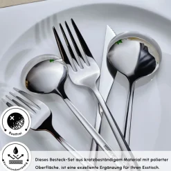 Karaca Orion Platin 30-teiliges Besteckset für 6 Personen Platın Sale