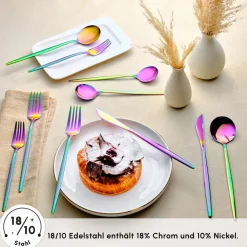 Karaca Orion Rainbow 12-Personen 60-Teiliges Besteckset Raınbow Clearance