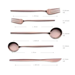 Karaca Orion Rosegold 60-teiliges Besteckset für 12 Personen Rose Gold