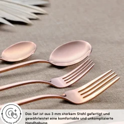 Karaca Orion Rosegold 60-teiliges Besteckset für 12 Personen Rose Gold