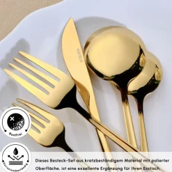 Karaca Orion Shiny Gold 12-Personen 60-Teiliges Besteckset Shıny Gold