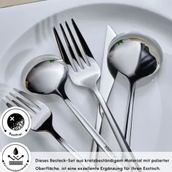 Karaca Orion Silver 60-teiliges Besteckset für 12 Personen Sılver Sale