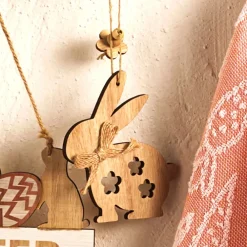 Karaca Osterhase Holzdekoration 6,5cmx10cm Braun01 Clearance