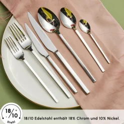 Karaca Pallas Elegance 12-Personen 84-Teiliges Besteckset Platın