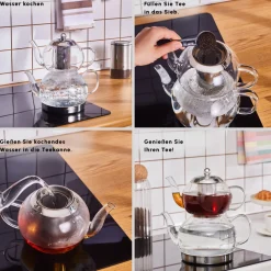 Karaca Pandora Glas Teekanne Farblös Outlet