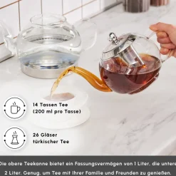 Karaca Pandora Glas Teekanne Farblös Outlet
