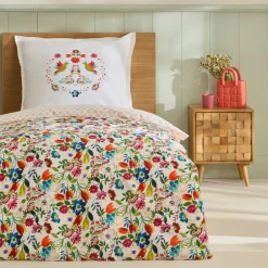 Karaca Parlin Renforcé Bettwäsche-Set, Einzelbett, Fuchsia Hot