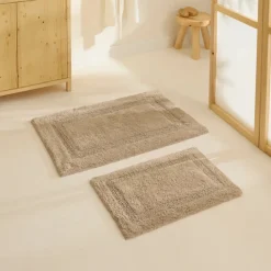 Karaca Pauline Badvorleger-Set, 60 × 90 cm + 40 × 60 cm, Beige Best