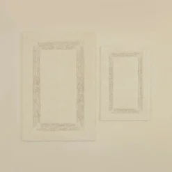 Karaca Pauline Badvorleger-Set, 60 × 90 cm + 40 × 60 cm, Offwhite Hot