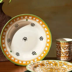 Karaca Paye Selcuklu Serie Gelb Tief Teller 23 cm Multıfarben Outlet