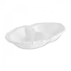Karaca Perla Melamin Snackschale mit Fächern Oval 33 cm Weiß Weıß01 Hot