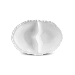 Karaca Perla Melamin Snackschale mit Fächern Oval 33 cm Weiß Weıß01 Hot