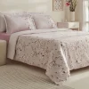 Karaca Pesla Bettwäsche-Set aus 100 % Baumwoll-Satin, Doppelbett, Rosa Discount
