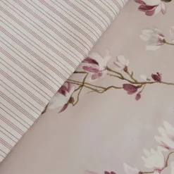 Karaca Pesla Bettwäsche-Set aus 100 % Baumwoll-Satin, Doppelbett, Rosa Discount