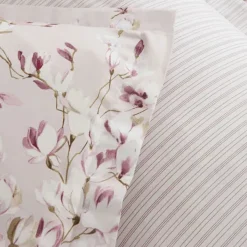 Karaca Pesla Bettwäsche-Set aus 100 % Baumwoll-Satin, Einzelbett, Rosa Best