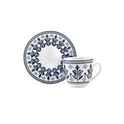 Karaca Peyker Kaffeetassen-Set für 6 Personen, 85 ml Blau01 Best