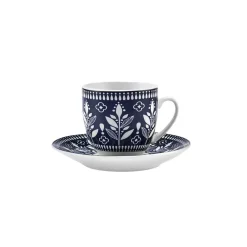 Karaca Peyker Kaffeetassen-Set für 6 Personen, 85 ml Blau01 Best