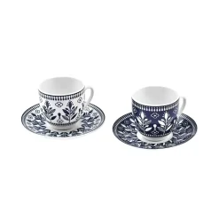 Karaca Peyker Kaffeetassen-Set für 6 Personen, 85 ml Blau01 Best