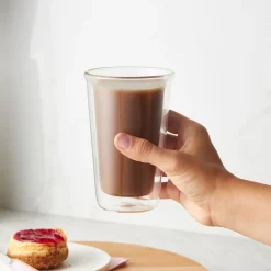 Karaca Pia Doppelwandiges Latte Glas 350 ml Klar New