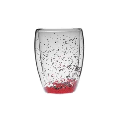 Karaca Pia Rot Glitter Wasserglas 350 ml Rot02 Clearance