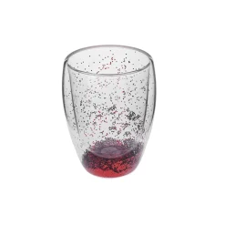 Karaca Pia Rot Glitter Wasserglas 350 ml Rot02 Clearance