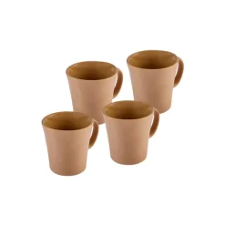 Karaca Pisa Stoneware Espresso Türkische Kaffeetasse Set für 4 Personen, 4 Teilig, Braun Beıge01 Discount