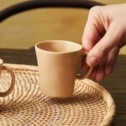 Karaca Pisa Stoneware Espresso Türkische Kaffeetasse Set für 4 Personen, 4 Teilig, Braun Beıge01 Discount