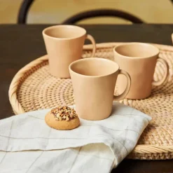 Karaca Pisa Stoneware Espresso Türkische Kaffeetasse Set für 4 Personen, 4 Teilig, Braun Beıge01 Discount