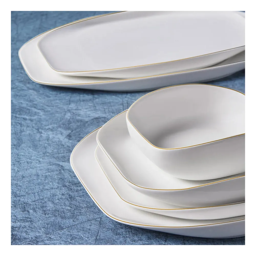 Karaca Plato für 12 Personen Geschirrset, 59 Teilig, New Generation Bone Gold Outlet