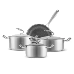 Karaca 5Ply PowerSteel 316+ Kochtopf Set, 7 Teilig Farblös Discount