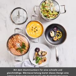 Karaca 5Ply PowerSteel 316+ Kochtopf Set, 7 Teilig Farblös Discount