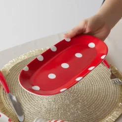 Karaca Polka Dot Rot Porzellanteller 26 cm Rot02 Online
