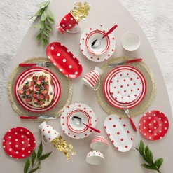 Karaca Polka Dot Rot Porzellanteller 26 cm Rot02 Online