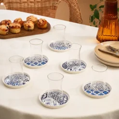 Karaca Portela 12-teiliges Türkisches Teeset aus Bone China für 6 Personen, 170 ml, Mehrfarbig Best