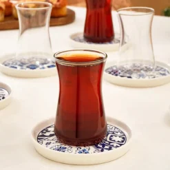 Karaca Portela 12-teiliges Türkisches Teeset aus Bone China für 6 Personen, 170 ml, Mehrfarbig Best