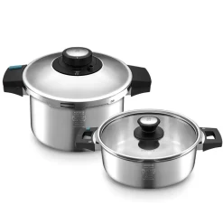 Karaca Quick and Safe Induktions-Schnellkochtopf-Set 6+8 Lt Farblös Best