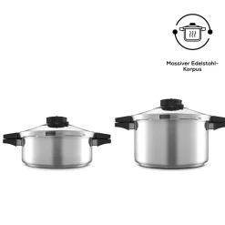 Karaca Quick and Safe Induktions Schnellkochtopf Set 4+6 Lt Farblös Discount