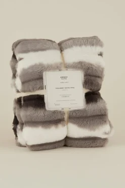 Karaca Rabbit Graue Sherpa Decke 130x150 Gri New