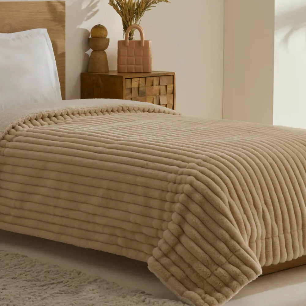 Karaca Rabbit Sherpa TV-Decke Beige Beıge Sale