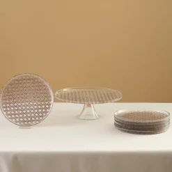 Karaca Rattan Grau-Glitzer 7-teiliges Kuchenset Gri Outlet