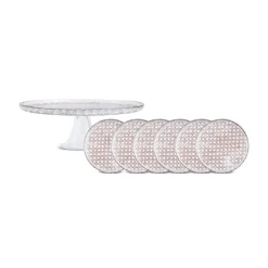 Karaca Rattan Grau-Glitzer 7-teiliges Kuchenset Gri Outlet