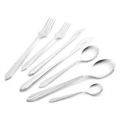 Karaca Rebellion 84-teiliges Edelstahl-Besteckset für 12 Personen, Silber Sale