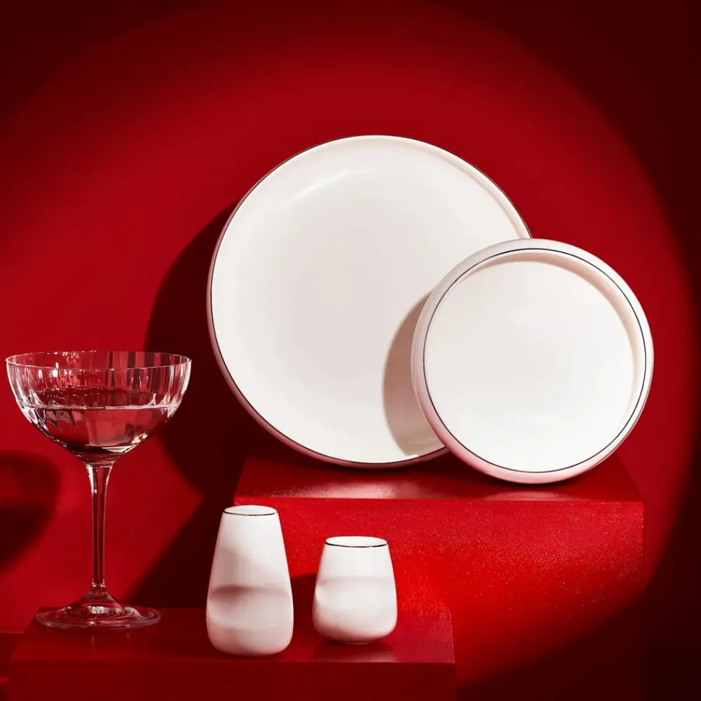 Karaca Red Carpet Collection Streamline New Sunset für 12 Personen Geschirrset, 59 Teilig, New Generation Bone Gold Best