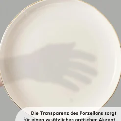 Karaca Red Carpet Collection Streamline New Sunset für 12 Personen Geschirrset, 59 Teilig, New Generation Bone Gold Best