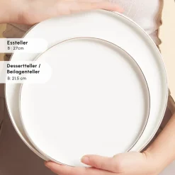 Karaca Red Carpet Collection Streamline New Sunset für 12 Personen Geschirrset, 59 Teilig, New Generation Bone Gold Best