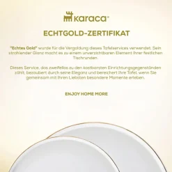 Karaca Red Carpet Collection Streamline New Sunset für 12 Personen Geschirrset, 59 Teilig, New Generation Bone Gold Best