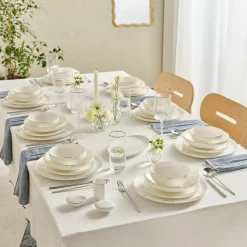 Karaca Red Carpet Collection Stream Bone Merope 53-teiliges 12-Personen Geschirrset Platin Platın Clearance