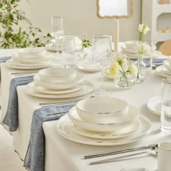 Karaca Red Carpet Collection Stream Bone Merope 53-teiliges 12-Personen Geschirrset Platin Platın Clearance